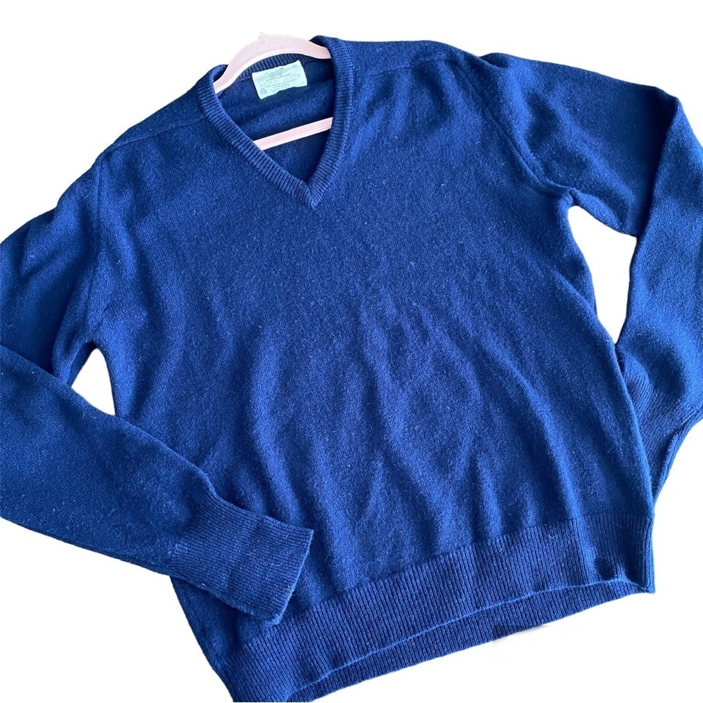 Vintage Lord Jeff Mens Blue Sweater Australian Lambswool Size XL